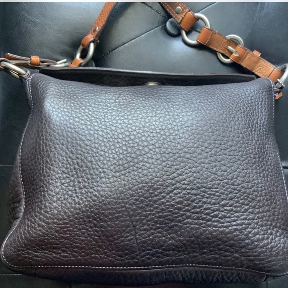 COACH D06S-10131 Chelsea BROWN Pebbled Leather Bag w/ Turn Lock - Picture 2 of 8